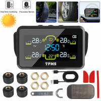 Sistema de monitoreo de neumáticos con 4 sensores externos T14-1 advertencia de temperatura ahorro de combustible Monitor de presión de neumáticos de coche TPMS Solar - details 0