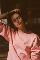 00 Otoño Invierno nuevo nicho S & P pequeña letra bordado pulóver algodón mujeres cuello redondo sudadera - details 0