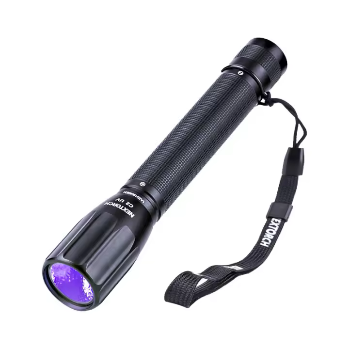Linterna Ultravioleta Nextorch C2UV con 4pcs AA Bombas Impermeable 405nm Longitud de Onda 500mW Salida de Luz para Uso Doméstico Material de Aleación de Aluminio Fuente de Luz LED UV 405nm - 1