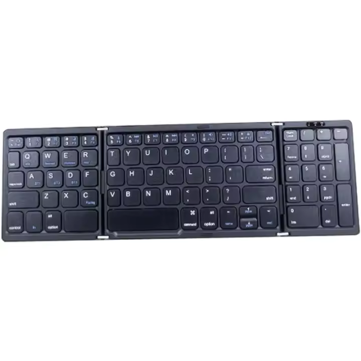 Teclado Bluetooth plegable, teclado inalámbrico recargable USB para IOS, Android, PC, portátil, teléfono inteligente, negro - 1