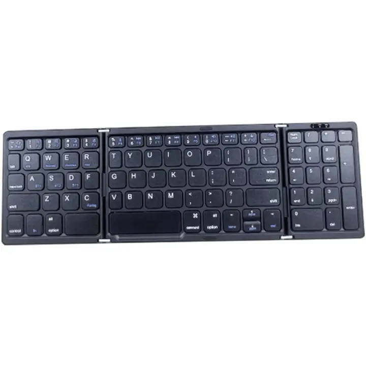 Teclado Bluetooth plegable, teclado inalámbrico recargable USB para IOS, Android, PC, portátil, teléfono inteligente, negro - 1