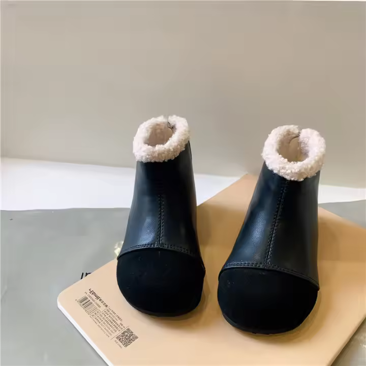 Niñas botas dos botas cortas de algodón bebé zapatos de terciopelo. - 1
