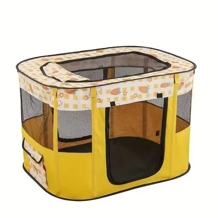 Corralito plegable portátil para mascotas, jaula para centro de parto para gatos, perrera para interiores y exteriores, corralito para perros, viajes y Camping - 1
