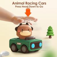 Coches de carreras de animales para niños pequeños, asiento de vehículo de juego infantil, juguetes de coche de fricción de empuje, 1-3 - details 1