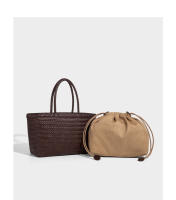 Bolso de mano de gran capacidad, nuevo bolso grande y versátil para mujer, bolso de hombro, bolso de cesta de verduras tejido elegante francés. - details 29