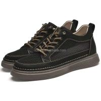 Nuevos zapatos con alzas para hombre de 8cm de malla de cuero transpirable con suela gruesa informales a la moda talla grande 47 - details 4