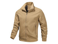Primavera otoño hombres Bomber elegante hombres delgados Color sólido chaquetas de negocios Stand Collar rompevientos ts ropa - details 8