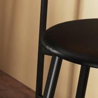 Conjunto de mesa alta de bar con 2 taburetes Mesa alta de cocina con taburetes Estantes laterales Asiento acolchado y barra para reposar los pies para comedor Gris oscuro - details 8