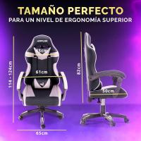 Silla de Juegos Profesional con Masajeador Ergonómica de Oficina con Altura Ajustable y Respaldar Rebotable - details 21