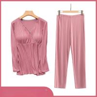 Conjunto de ropa de lactancia de maternidad fina para amamantar, pijama de posparto, otoño e invierno - details 8