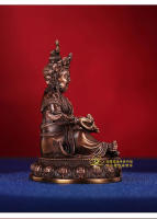 Artesanía nepalí, mesa tibetana de Buda púrpura para el hogar, Dios amarillo de la riqueza, adorno de cobre rojo, 10cm - details 5