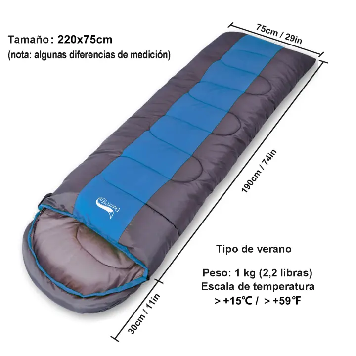 Desert & Fox-Saco de dormir Ligero para acampar, 4 alojamientos, sobre caliente y frío, Saco de dormir para mochilero, Viajes al Aire Libre, senderismo - 1