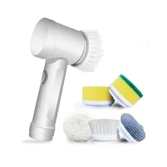 Cepillo de Limpieza Eléctrico Multifuncional 5 Cabezales para Baño, Cocina, Azulejo, Ventana, Baño, Plato, Fregadero Equipo de Lavandería y Limpieza - 1