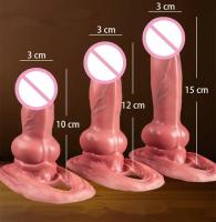 Empaque privado Sexy 3 tamaños Extensión de silicona Suave Eyaculación retardada consolador para perros Condón Extensor Funda para pene Juguetes sexuales Hombres Adultos 18 - details 6