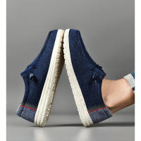 Zapatos náuticos informales para hombre, mocasines de lona de alta calidad, cómodos, con punta redondeada, color azul - details 21