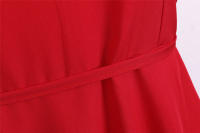 Strapless women summer solid slim a-line midi party dress - details 6