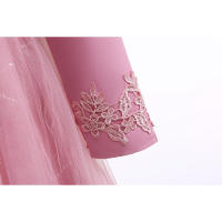 Vestido de noche para niñas con falda abullonada de malla con bordado de estilo nuevo para niños - details 10