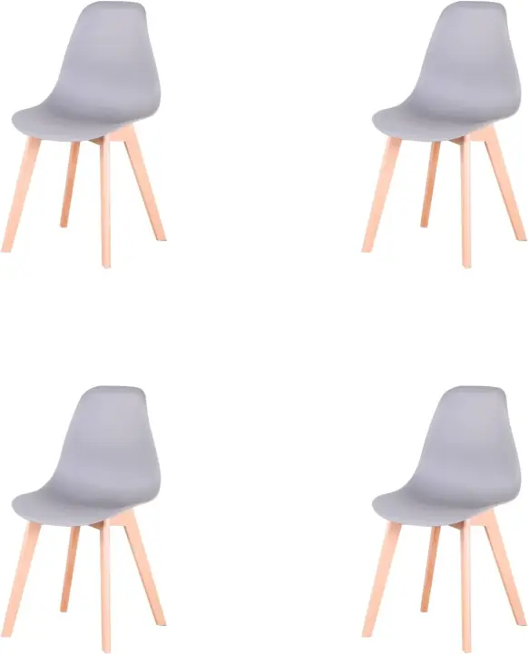 Juego de 4 sillas de comedor, silla de comedor de patchwork multicolor, silla de tela con patas de madera maciza para comedor, sala de estar (marrón) - 1