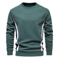 Sudaderas con cuello redondo de mezcla de algodón para hombre Patckwork, sudadera deportiva informal de moda con cuello redondo para hombre - details 14