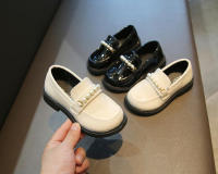 Zapatos de cuero para niñas, mocasines negros sin cordones, planos, perlas de estilo británico, para fiesta escolar, boda, novedad - details 10