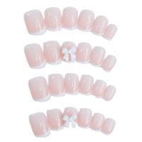 24PCS Uñas Postizas Francésas Rectangulares Simples De Cuerda Europeas Y Americanas ABS Sin Químicos Pack Único - details 2