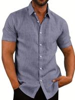 Camiseta informal de manga corta para hombre, blusa de talla grande, cárdigan, Azul, Gris, rojo, blanco, 3xl, 2xl, 44, 42 - details 2
