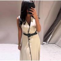 Elegante Vestido Midi de Moda Y2K con Cinturón Vestido Sin Mangas para Mujer - details 8