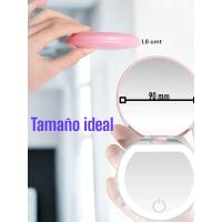 Scttomon Espejo de Bolsillo Compacto con Luz de Maquillaje Aumento 10X, Plegable de 9 cm de Diámetro, Portátil y Pequeño - details 0
