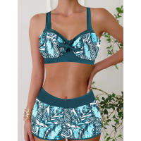 Nuevo traje de baño de dos piezas, bikini estampado de talla grande, traje de baño para mujer - details 3