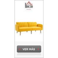 Cama de 3 Plazas Sofá Cama Reclinable Convertible Tapizado en Tela con Patas de Metal para Salón Carga 300 kg 170x76x72,5 cm Gris - details 14