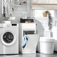 Cesto para Ropa Sucia Armario Multifuncional de baño con 1 Cesto y 1 Cajón Blanco. - details 1