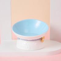 Cuenco de cerámica para gatos, cuenco creativo con boca inclinada para mascotas, base alta, antideslizante, multiusos, cuenco de alimentación para comida de perros, contenedor de agua - details 7