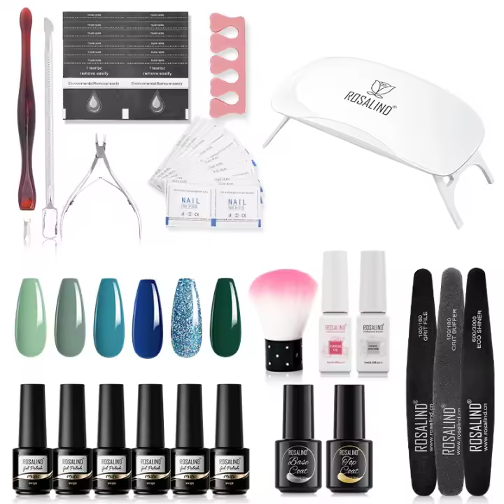 Rosalind-Juego de esmaltes de Gel para uñas, set de 6/12 piezas, removedor eléctrico de polvo acrílico para uñas, con lámpara de imprimación para capa superior, para principiantes - 1