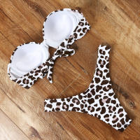 Bañador brasileño Sexy para mujer, conjunto de Bikini con sujetador de realce, traje de baño de dos piezas, ropa de playa de cintura baja, bañador de leopardo - details 12