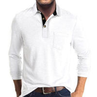 Camiseta Polo Básica de Manga Larga con Solapa para Hombre - details 13