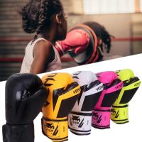 Guantes de boxeo profesionales de Taekwondo, cuero de Pu grueso, una vez moldeado, vejiga interior, transpirables, Sanda Fighting, 1 par - details 1