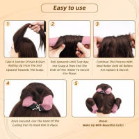 Durante la noche con gancho, plancha elástica satinada sin calentar, una herramienta de rizado multifuncional adecuada para todo tipo de cabello - rosa - details 4