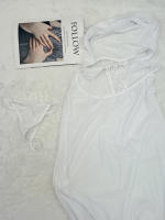 Conjunto de falda y tanga sexy para mujer, estilo europeo y americano, con tiras de encaje y diseño sin espalda. - details 18