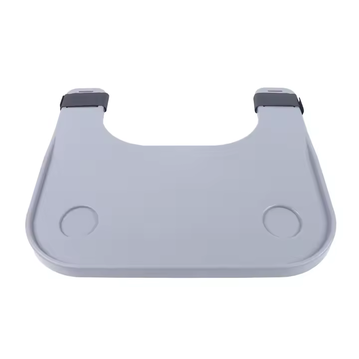 Bandeja de regazo para silla de ruedas desmontable, mesa de plástico Abs resistente al agua, color gris, ajustable, portavasos - 1