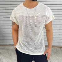 Camiseta Punto Hombre Verano 2025 Tejido de Algodón Transpirable Cuello Redondo Manga Corta Ligera - details 5