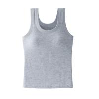 Camisola grande con cojín en el pecho para mujer, corsé elástico de Color sólido de talla grande para niña, ropa de calle, chaleco con tirantes para uso diario - details 16