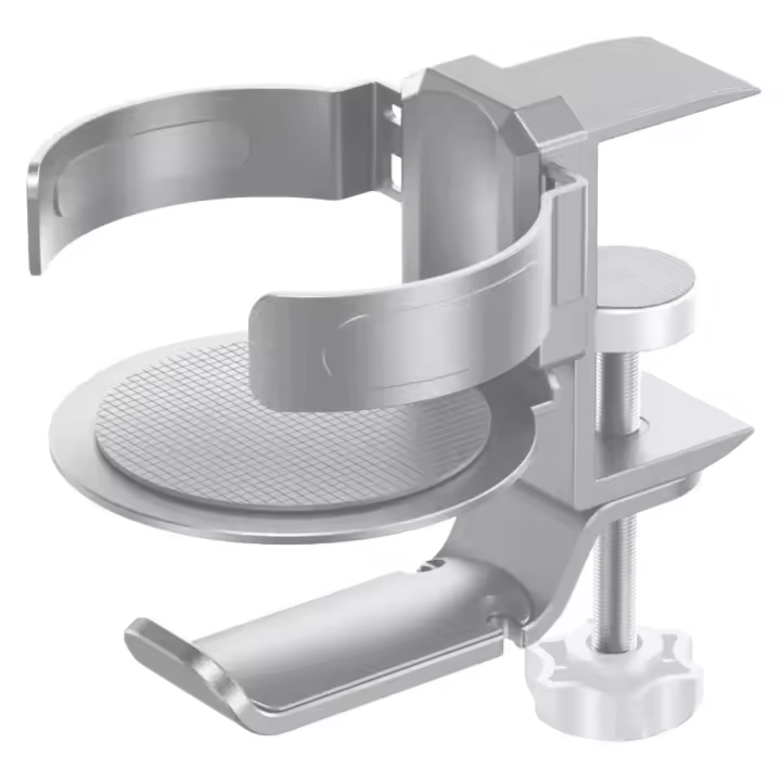 "Soporte para Auriculares y Vaso 2 en 1 |   Organizador Giratorio 360° °   Sin perforación |   Soporte de Pared y Escritorio en Aluminio. |   Multifuncional para Gaming y Oficina |   Base Adhesiva Fuerte y Ajustable |   Ideal para mantener tu espacio orde - 1