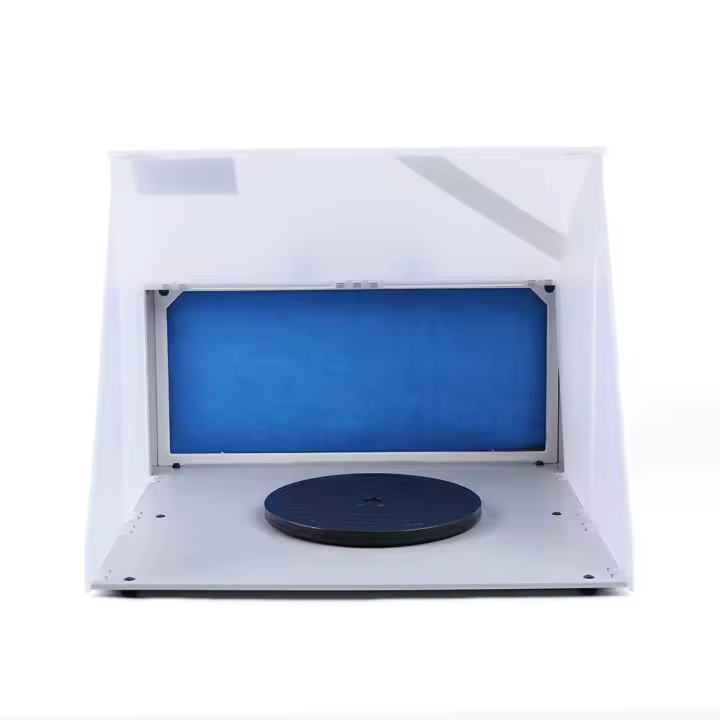 Cabina de pulverización con aerógrafo giratorio, filtro de niebla de pintura de estudio, escape de aire, Mini cabina de pulverización, Kit de cabina de pintura - 1