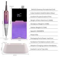 Lima eléctrica portátil E inalámbrica para manicura y pedicura, máquina profesional personalizada de 35000 RPM, recargable, para salón de belleza - details 13