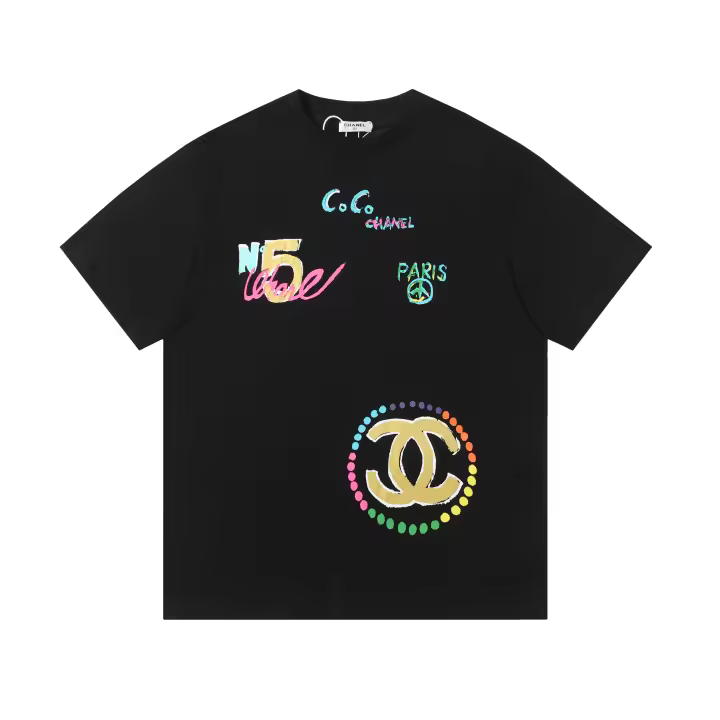 Camisetas casuales de verano para hombre, algodón puro, cuello redondo, manga corta, novedad con estampados de logotipo. - 1