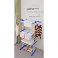 Colgador Vertical con ruedas, Percha de tres capas, Percha plegable, Percha extraíble - details 3
