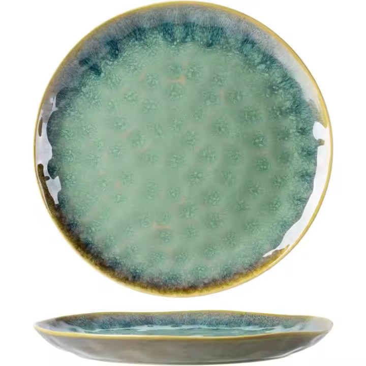 21 cm Home 4 platos de porcelana para 4 personas, postre, platos de postre, platos de gres, aptos para microondas y lavavajillas - 1
