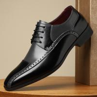 Zapatos elegantes de cuero para hombre, calzado Formal de lujo para oficina, fiesta, negocios, marrón, inglés, color negro - details 9