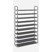 Zapatero de Tela de 10 Niveles, Zapatero con Funda Exterior de Tela 28 x 88 x 160 cm, para Zapatillas de Deporte, Tacones,Zapatillas, Marco de Metal, Gris RXJ36G - details 6