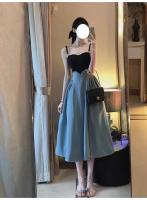 Figura en forma de pera, tirantes ceñidos a la cintura para mujer, verano, nuevo vestido francés ligero de lujo para fiesta de nicho, estilo ballet - details 1